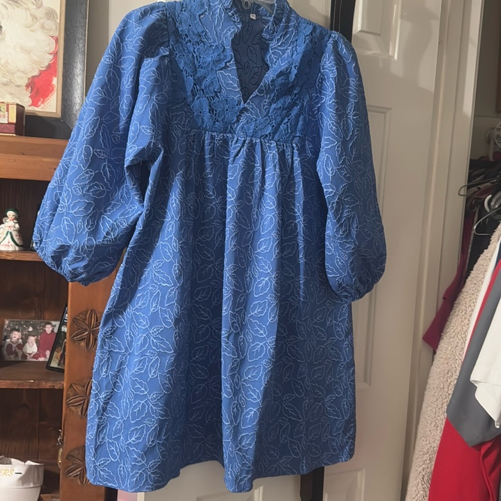 Blue bubble custom dress